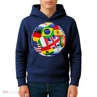 Cool Soccer Ball With World Flags Kids Hoodie thumb 4