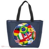 Cool Soccer Ball With World Flags Tote Bag thumb 0