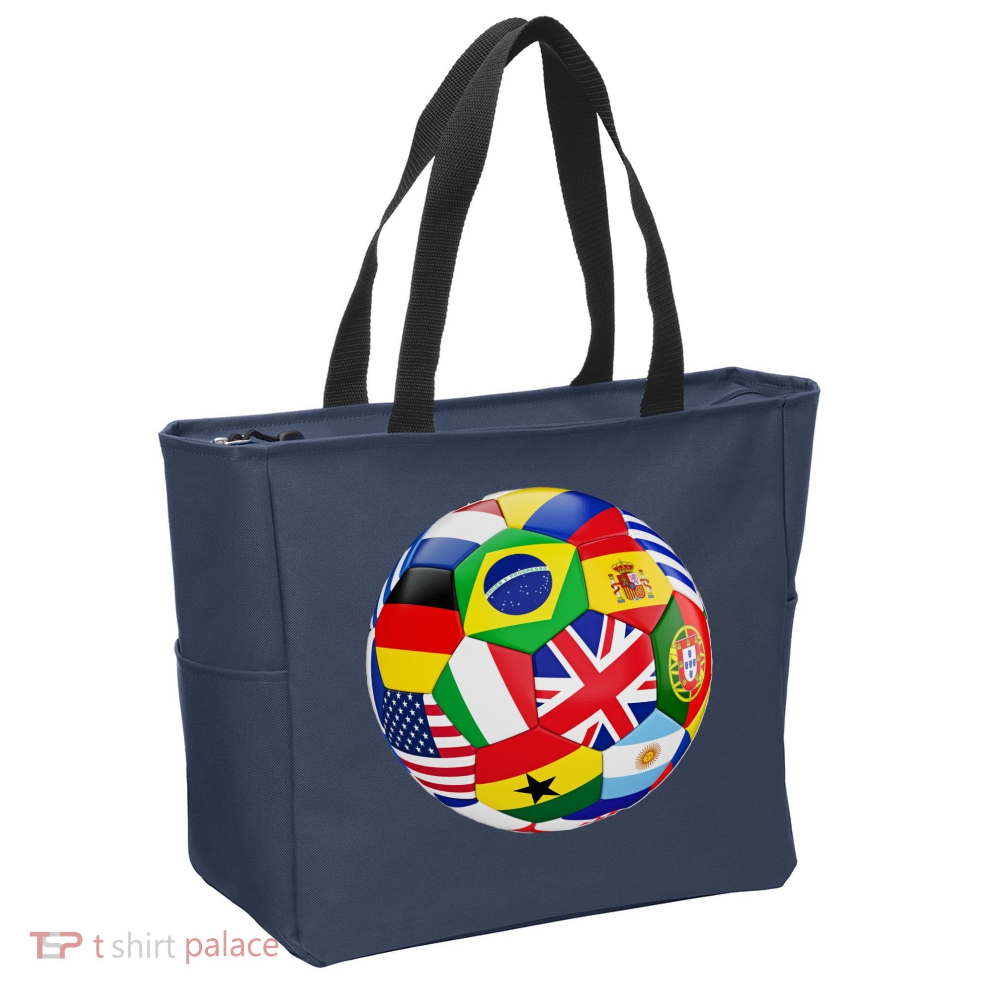 Cool Soccer Ball With World Flags Tote Bag