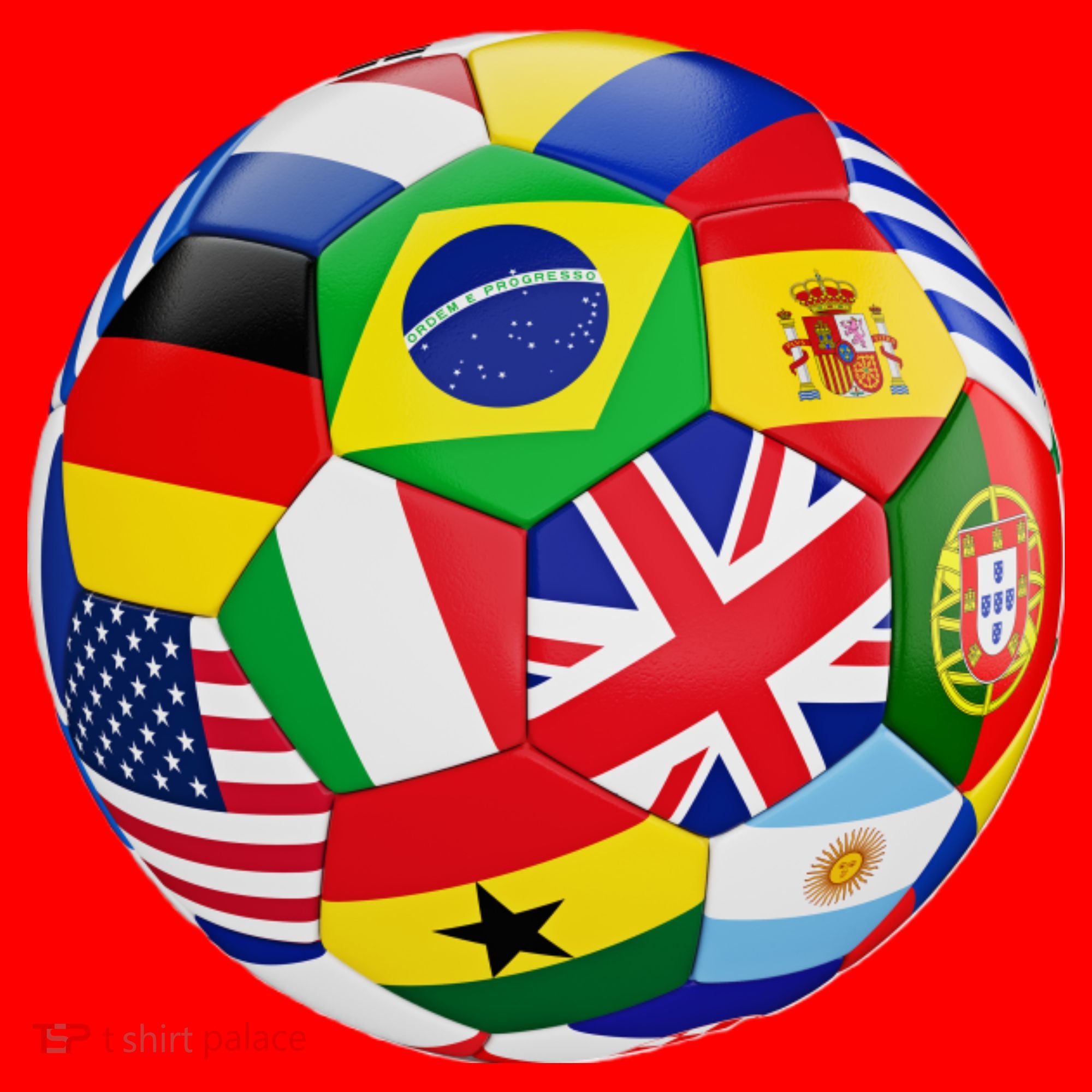 Cool Soccer Ball With World Flags Santa Hat