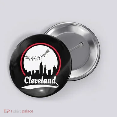 Cleveland Skyline Baseball Button