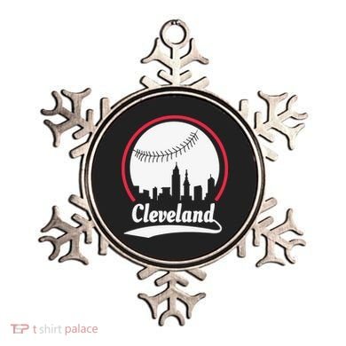 Cleveland Skyline Baseball Ornament