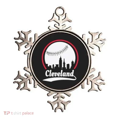 Cleveland Skyline Baseball Ornament