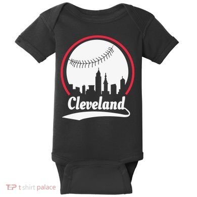 Cleveland Skyline Baseball Baby Bodysuit