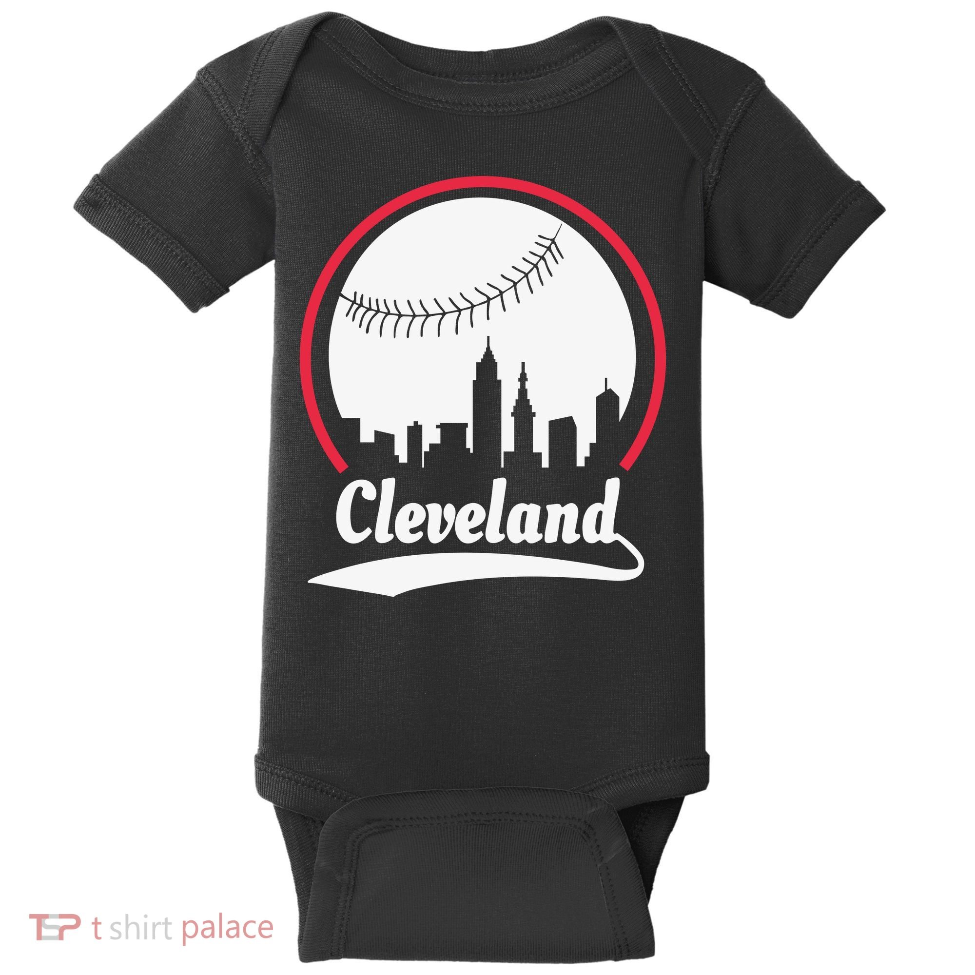 Cleveland Skyline Baseball Baby Bodysuit