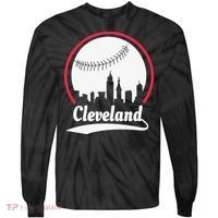 Cleveland Skyline Baseball Tie-Dye Long Sleeve Shirt thumb 0