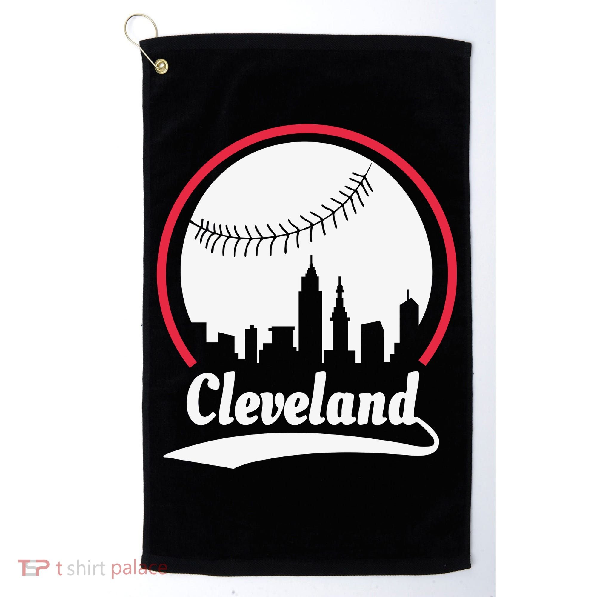 Cleveland Skyline Baseball Golf Towel