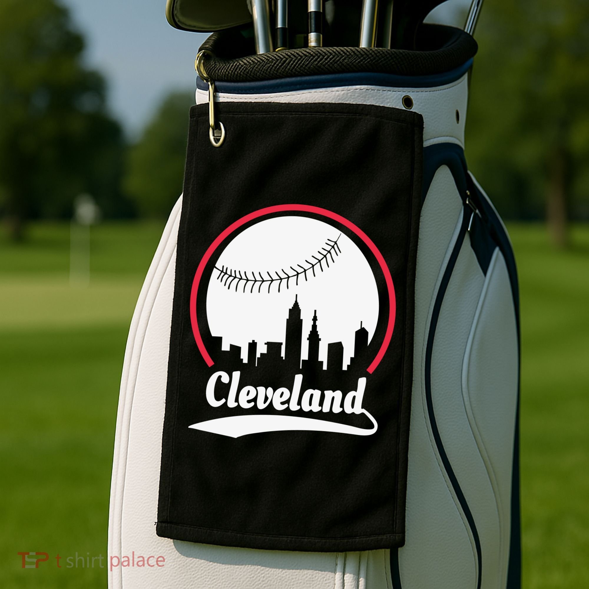 Cleveland Skyline Baseball Golf Towel
