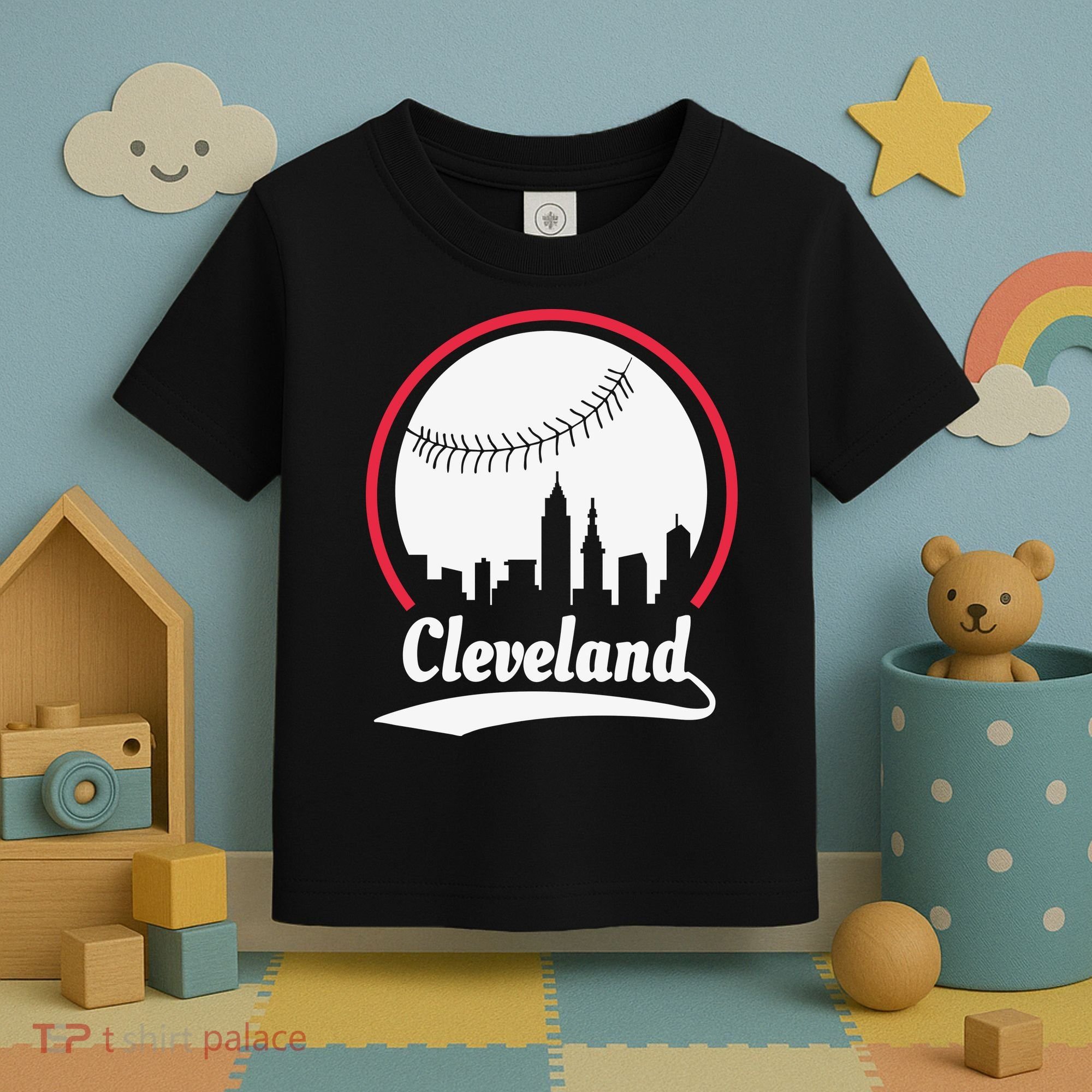 Cleveland Skyline Baseball Toddler T-Shirt