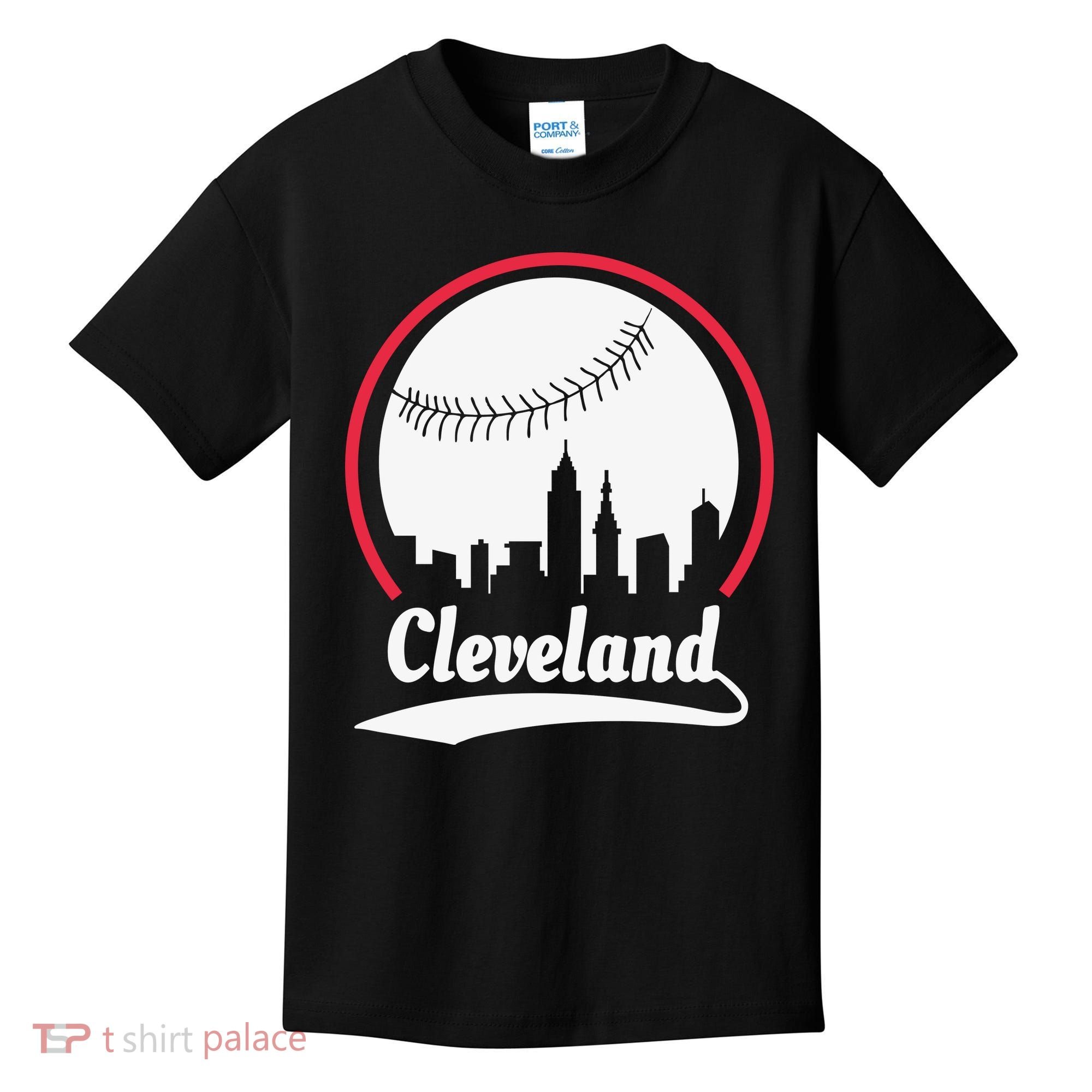 Cleveland Skyline Baseball Kids T-Shirt