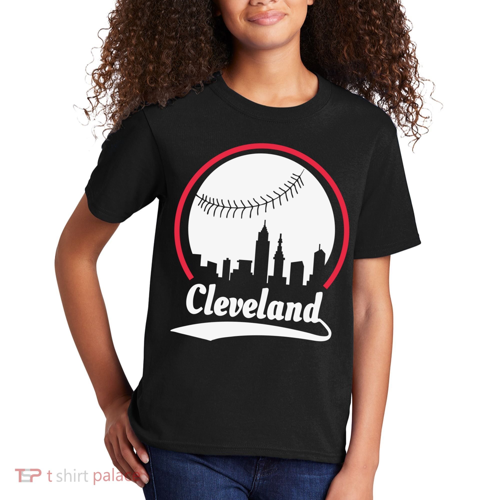 Cleveland Skyline Baseball Kids T-Shirt