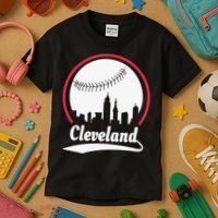 Cleveland Skyline Baseball Kids T-Shirt thumb 3