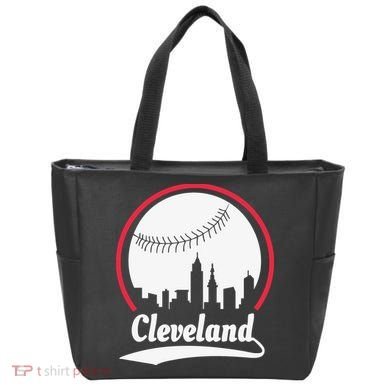 Cleveland Skyline Baseball Tote Bag