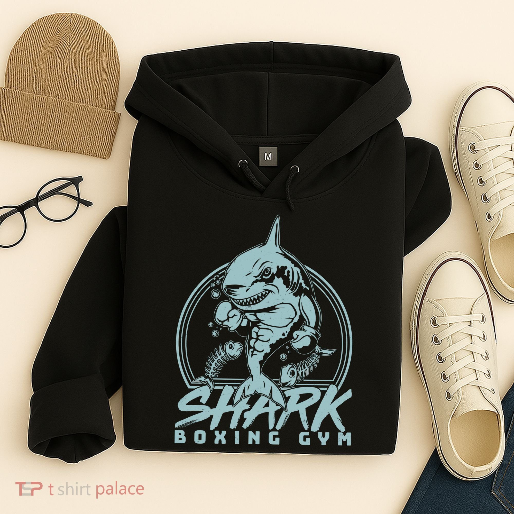 Cool Shark Boxing Gym Logo Hoodie