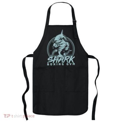 Cool Shark Boxing Gym Logo Apron