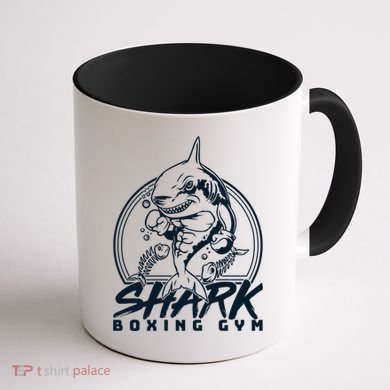 Cool Shark Boxing Gym Logo Coffee Mug back