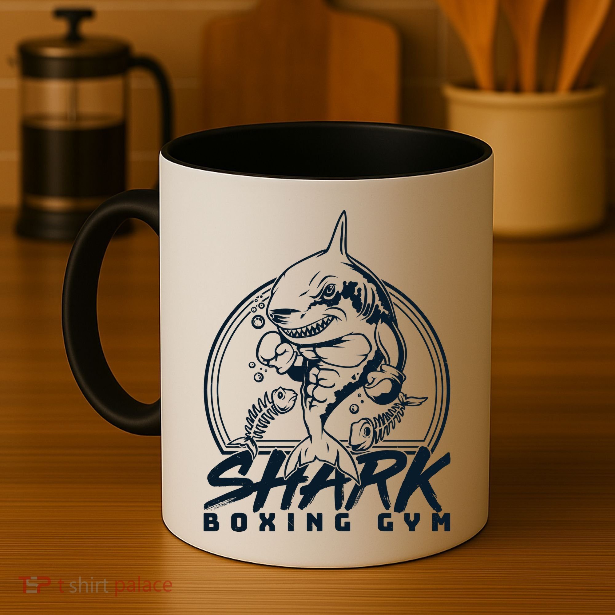 Cool Shark Boxing Gym Logo Coffee Mug