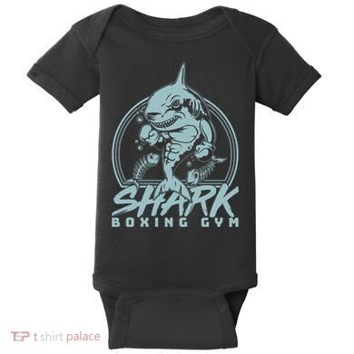 Cool Shark Boxing Gym Logo Baby Bodysuit