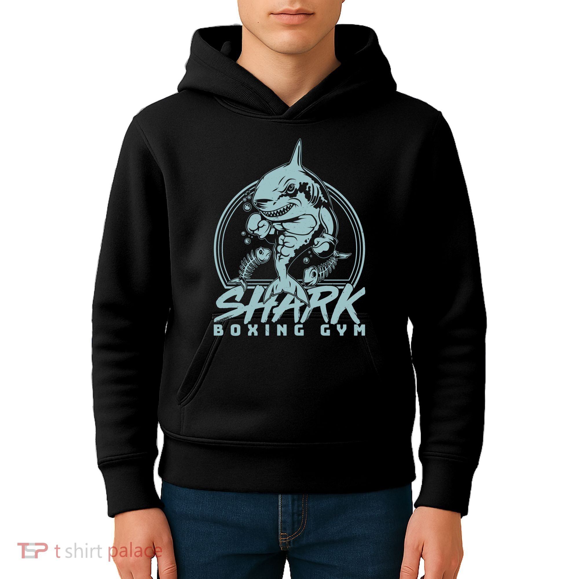 Cool Shark Boxing Gym Logo Kids Hoodie