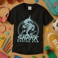 Cool Shark Boxing Gym Logo Kids T-Shirt thumb 3