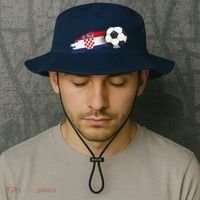 Croatia Soccer Ball Bucket Hat thumb 2