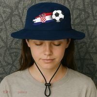 Croatia Soccer Ball Bucket Hat thumb 3