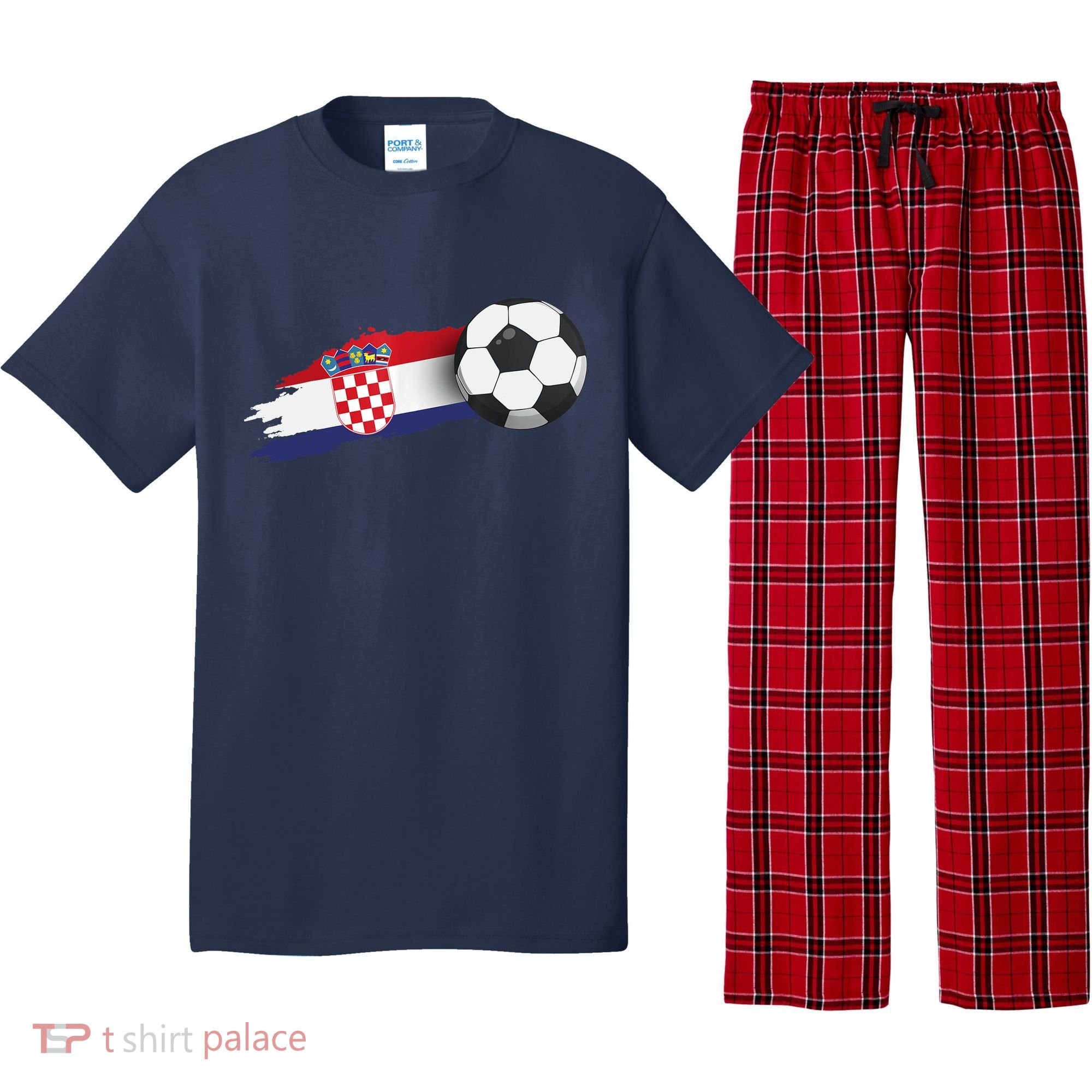 Croatia Soccer Ball Pajama Set