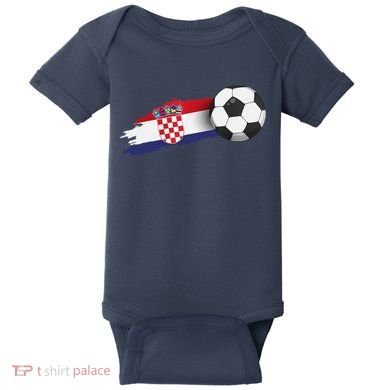 Croatia Soccer Ball Baby Bodysuit