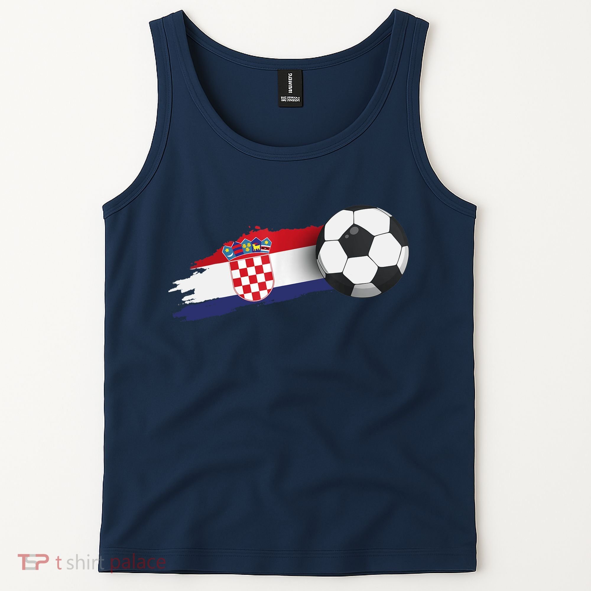 Croatia Soccer Ball Tank Top