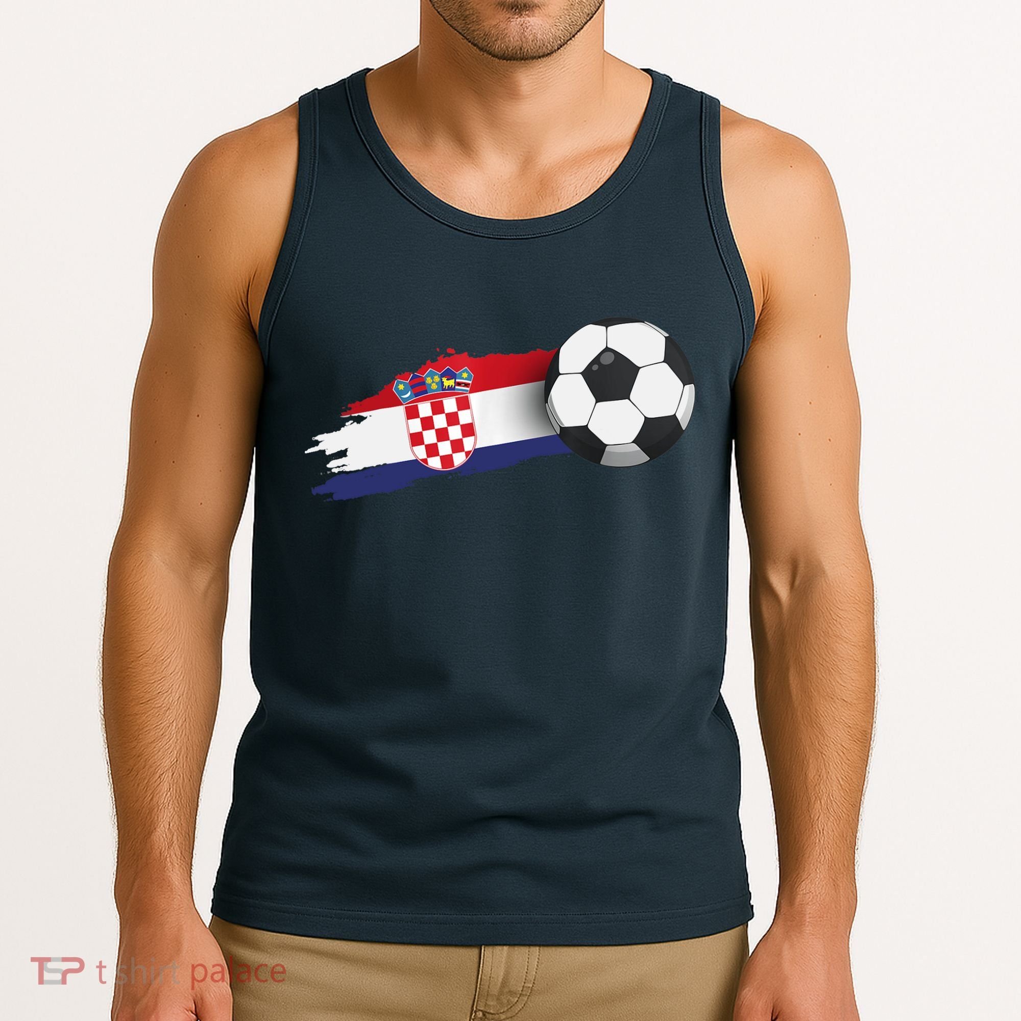 Croatia Soccer Ball Tank Top