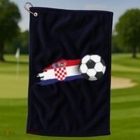 Croatia Soccer Ball Golf Towel thumb 1