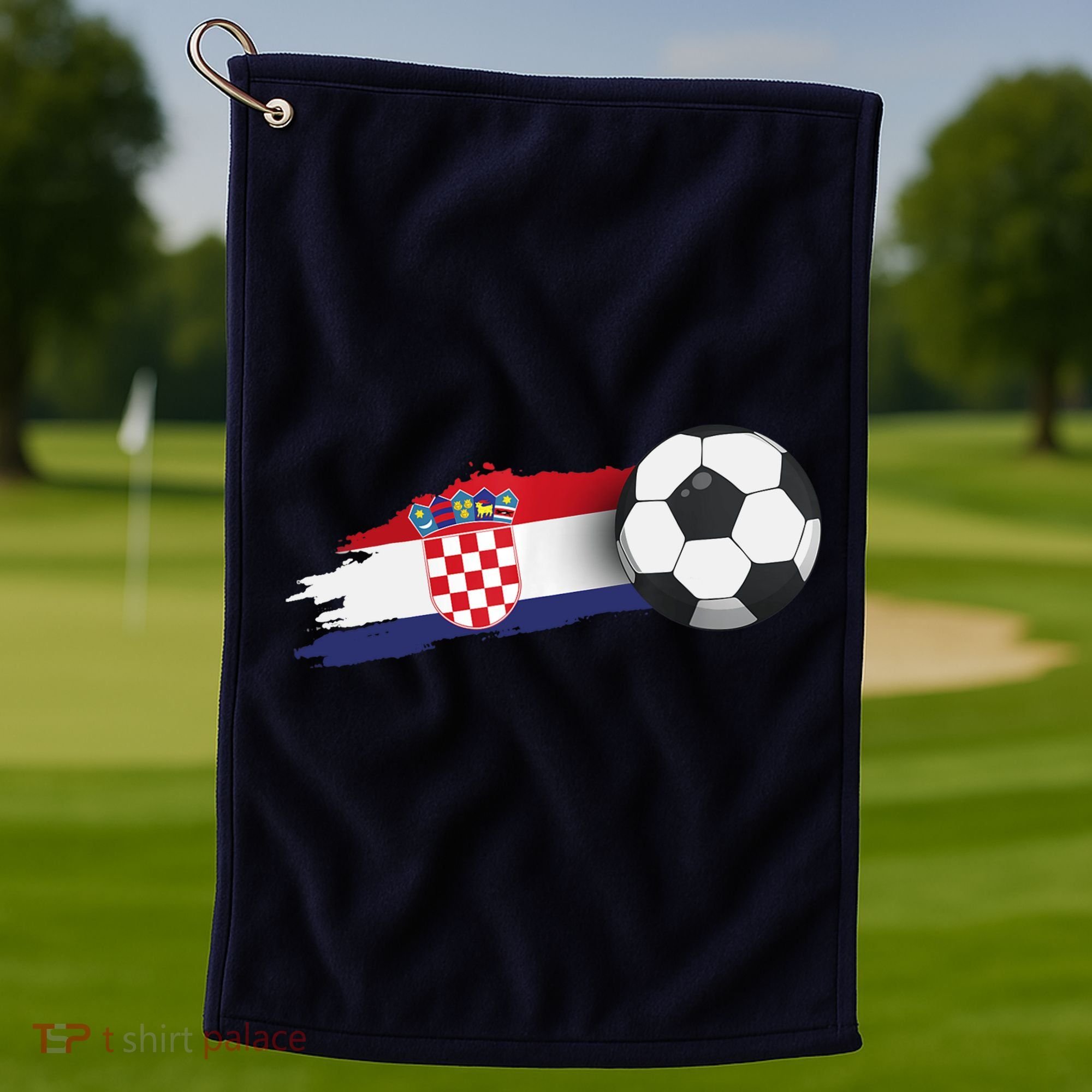 Croatia Soccer Ball Golf Towel