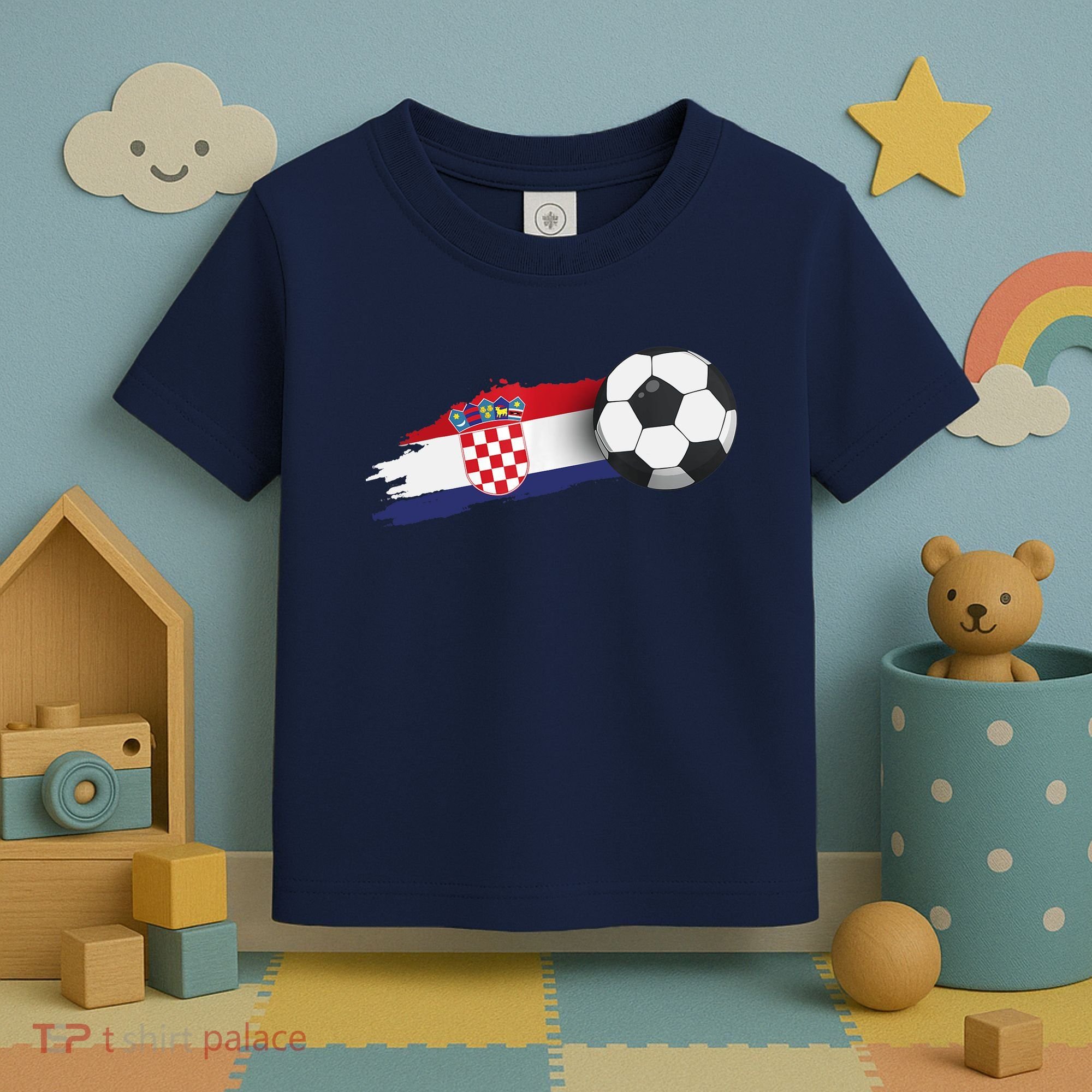 Croatia Soccer Ball Toddler T-Shirt