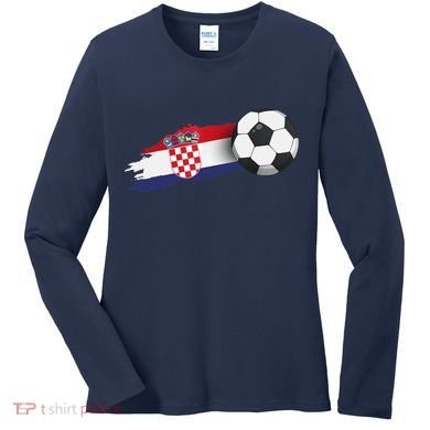 Croatia Soccer Ball Women's Long Sleeve Shirt