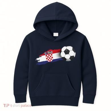 Croatia Soccer Ball Kids Hoodie
