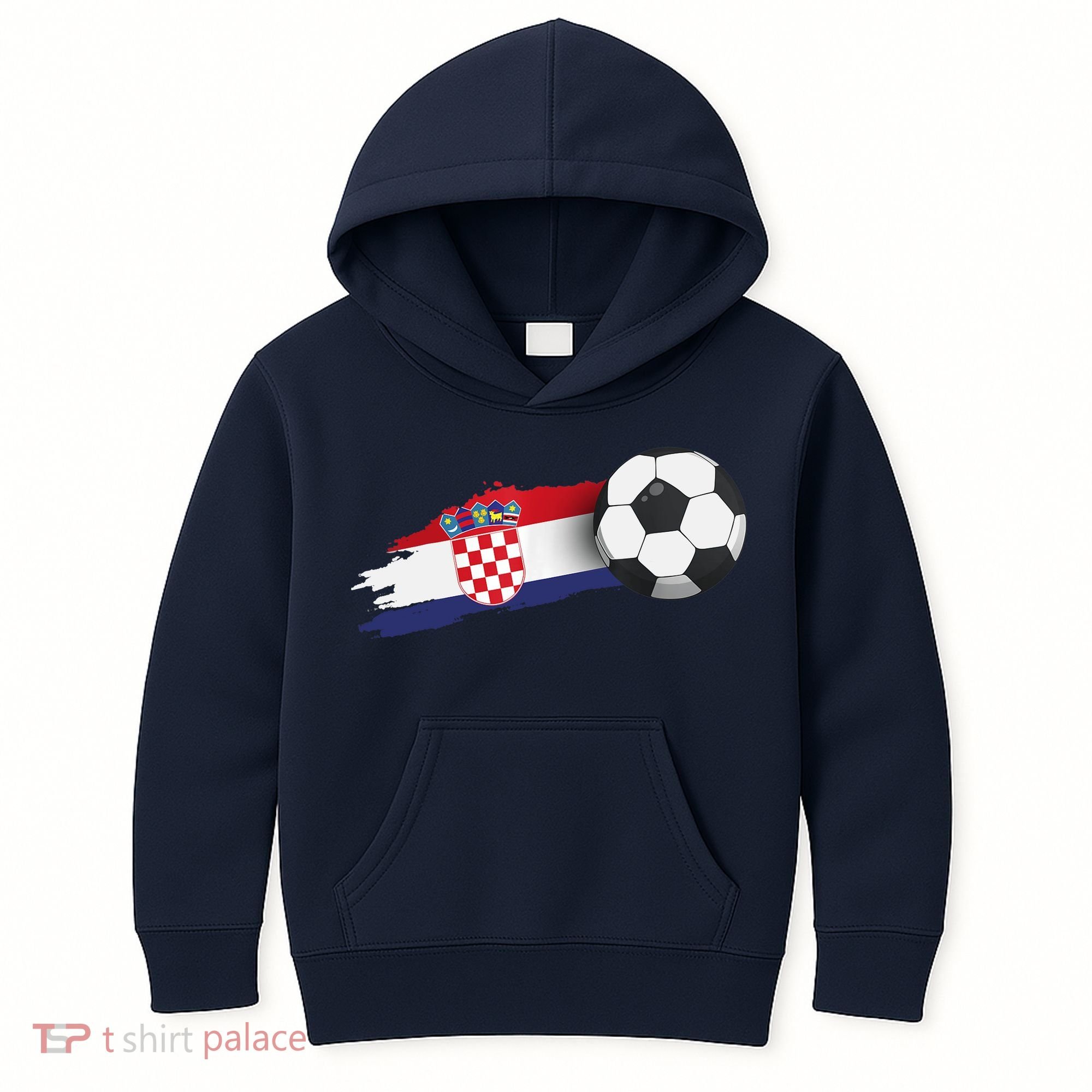 Croatia Soccer Ball Kids Hoodie
