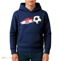 Croatia Soccer Ball Kids Hoodie thumb 4