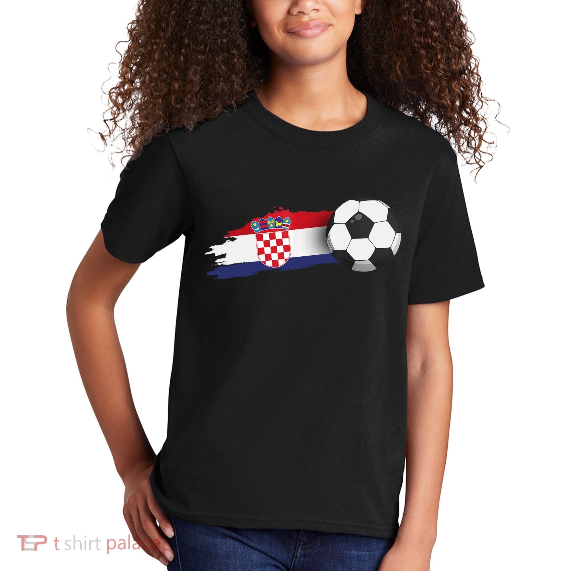 Croatia Soccer Ball Kids T-Shirt