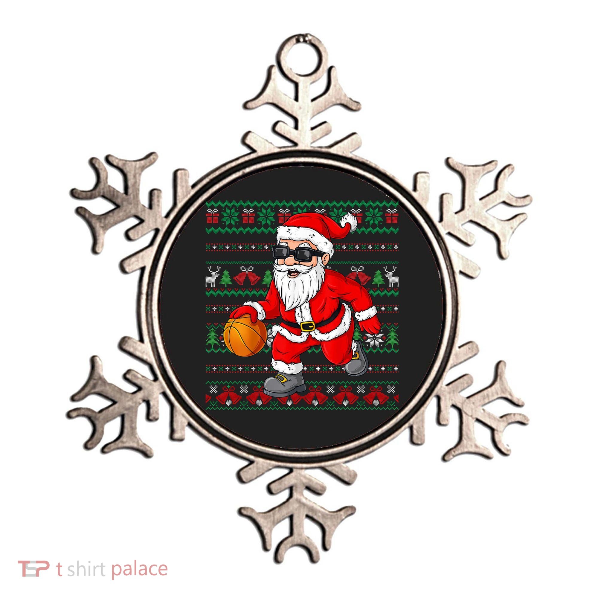 Christmas Santa Basketball Funny Sport Lover Ugly Xmas Ornament