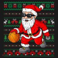 Christmas Santa Basketball Funny Sport Lover Ugly Xmas Ornament thumb 1