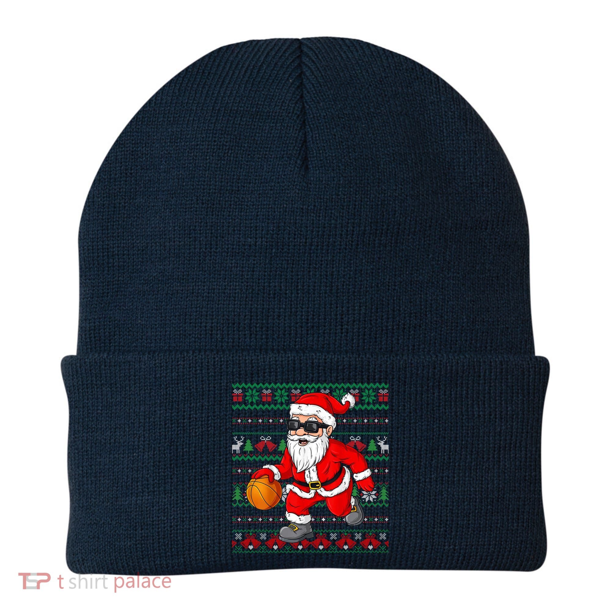 Christmas Santa Basketball Funny Sport Lover Ugly Xmas Beanie