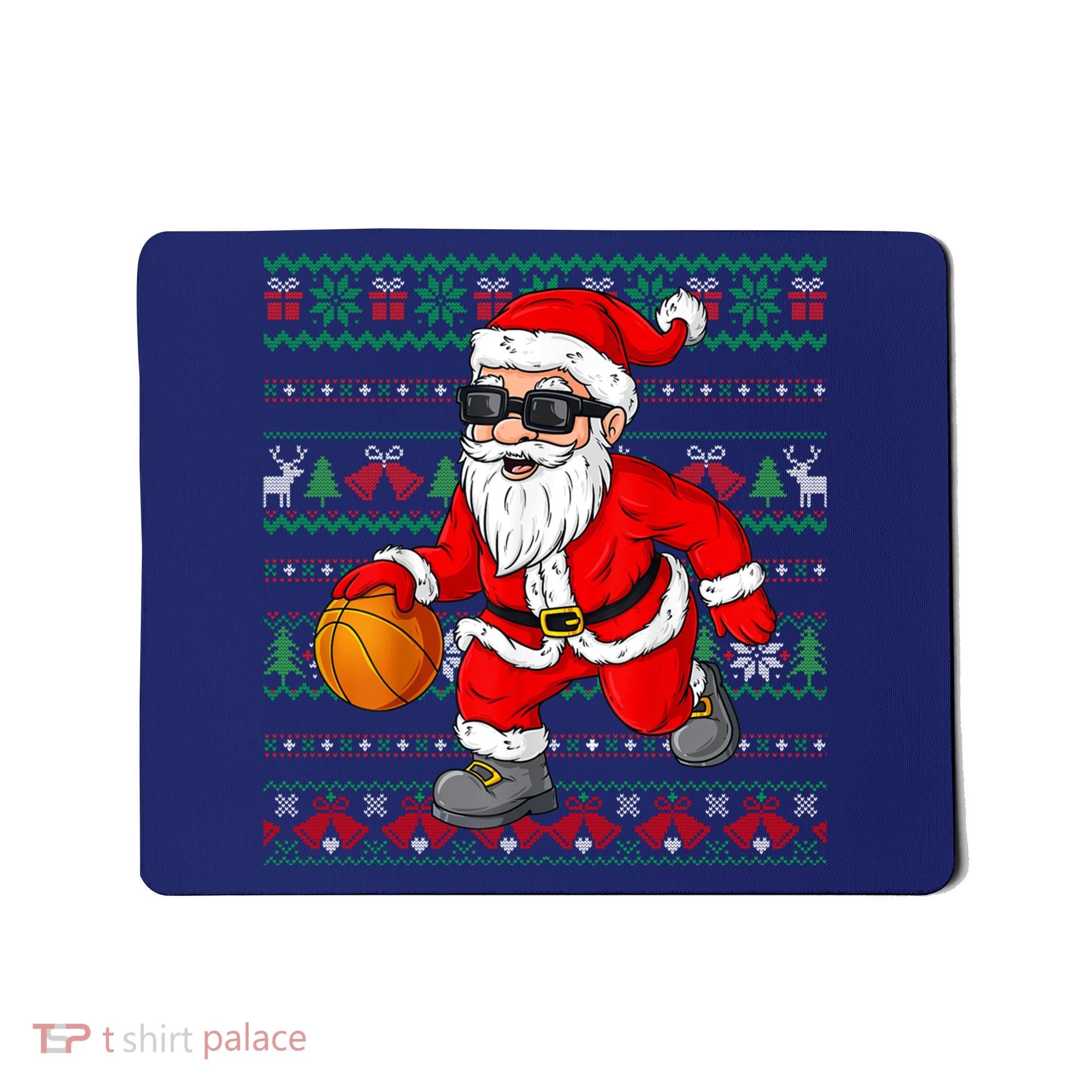 Christmas Santa Basketball Funny Sport Lover Ugly Xmas Mousepad