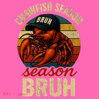 Crawfish Season Bruh Crawfish Seafood Festival Retro Sunset  Stripe Pom Pom Beanie thumb 2