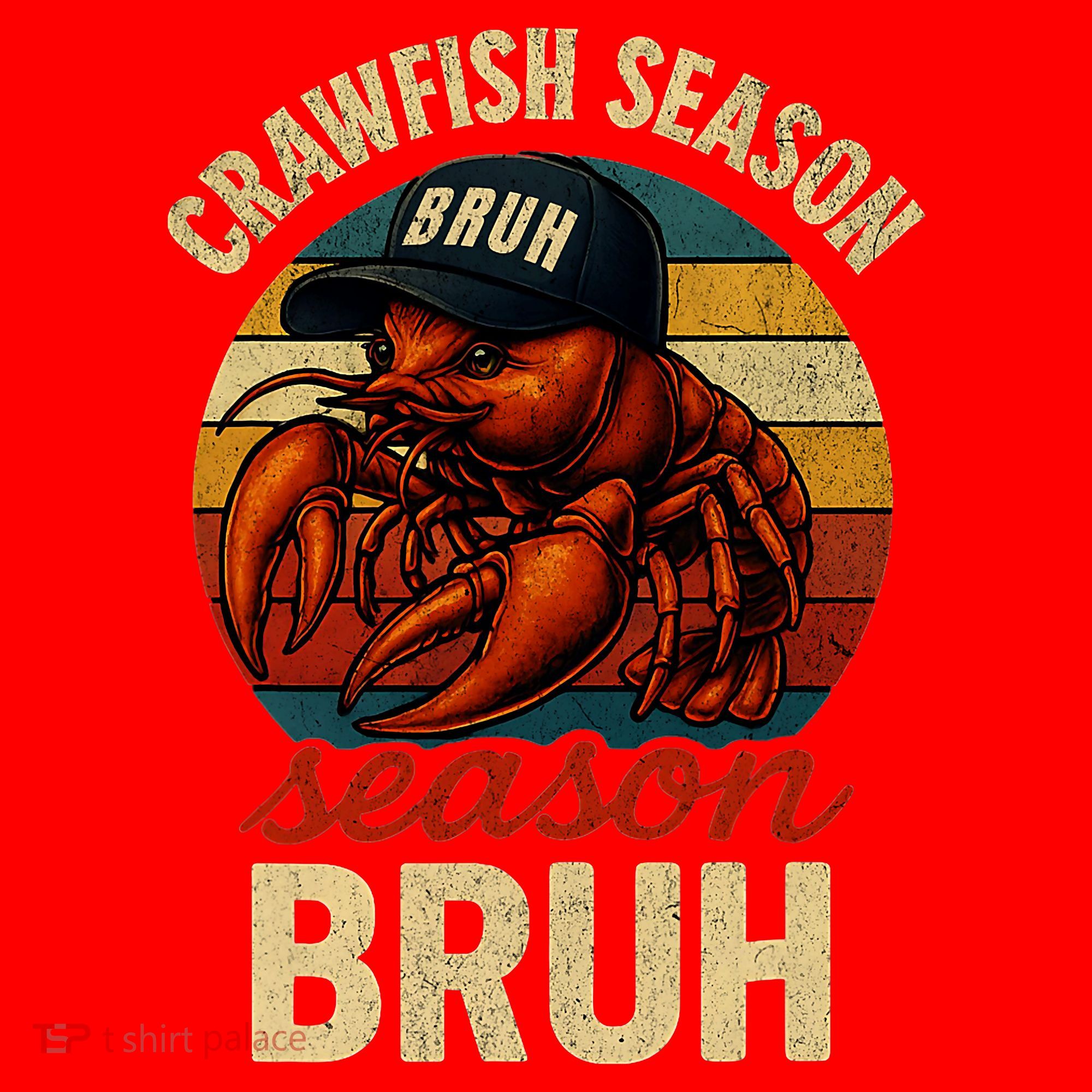 Crawfish Season Bruh Crawfish Seafood Festival Retro Sunset  Santa Hat