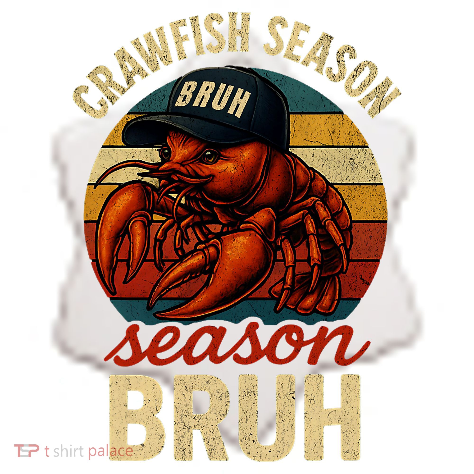 Crawfish Season Bruh Crawfish Seafood Festival Retro Sunset  Ceramic Ornament