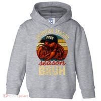Crawfish Season Bruh Crawfish Seafood Festival Retro Sunset  Toddler Hoodie thumb 0