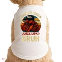 Crawfish Season Bruh Crawfish Seafood Festival Retro Sunset  Doggie Tank thumb 0