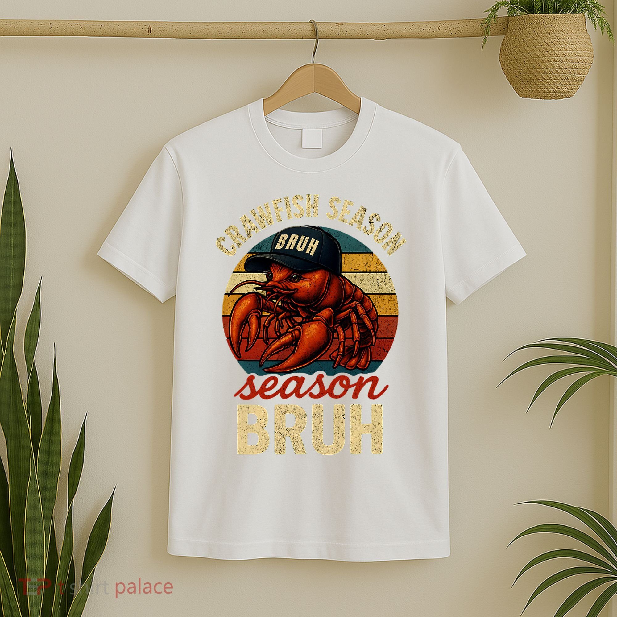 Crawfish Season Bruh Crawfish Seafood Festival Retro Sunset  T-Shirt