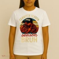 Crawfish Season Bruh Crawfish Seafood Festival Retro Sunset  T-Shirt thumb 4
