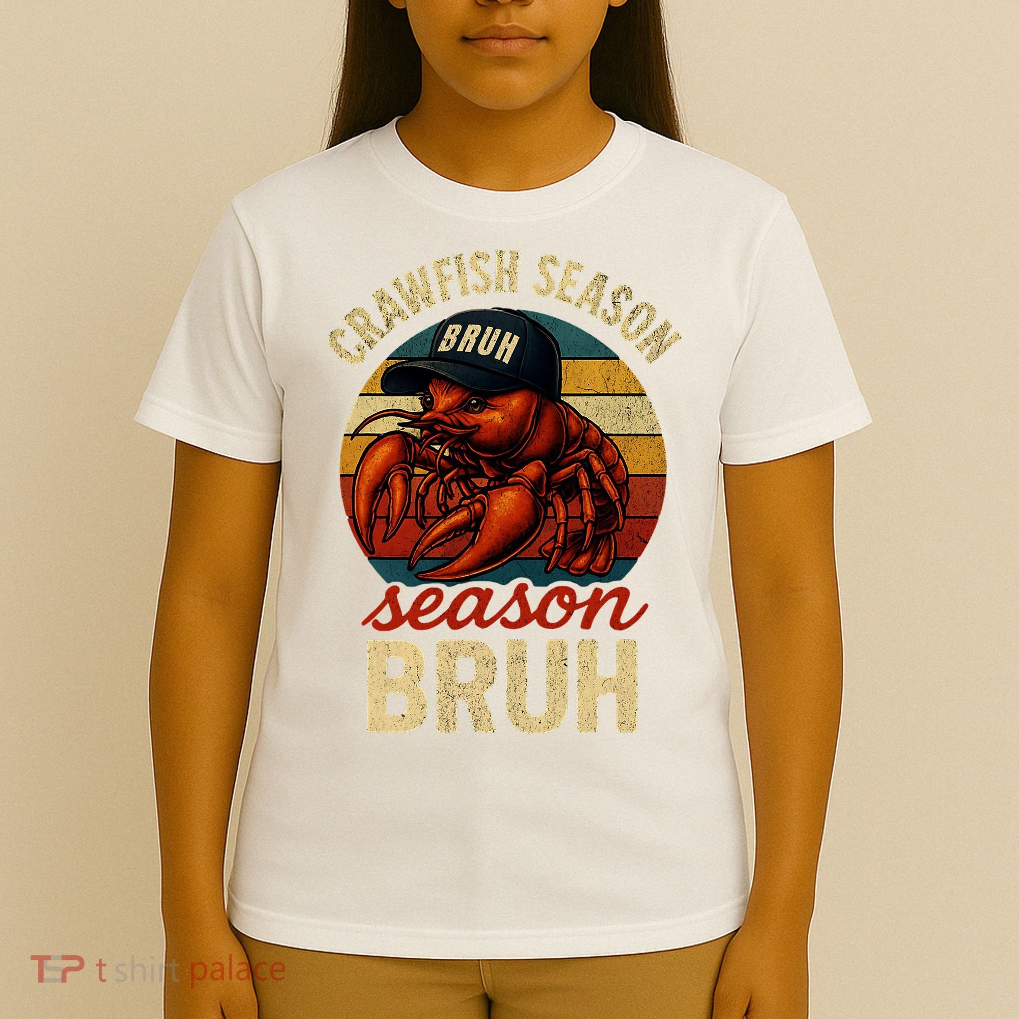 Crawfish Season Bruh Crawfish Seafood Festival Retro Sunset  T-Shirt